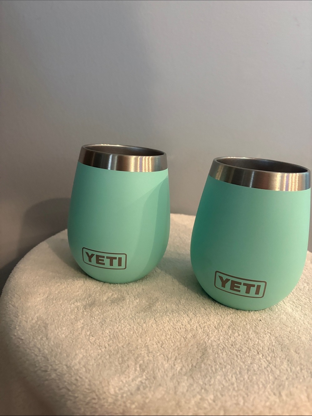 Yeti rambler sea-foam color way Stainless Steel Wine Tumblers - Pair